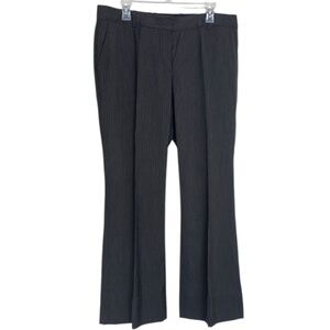 ANNE KLEIN Size 14 Black (Grey Thin Stripes)Crisp, Flared Women's Suit Trousers